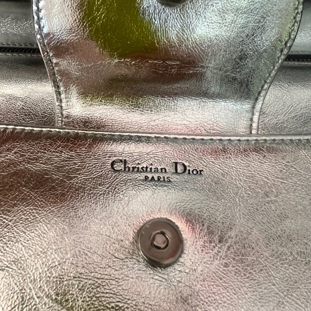 Christian Dior Silver Leather Clutch and Shoulder Bag Silvery - Picture 7 of 12